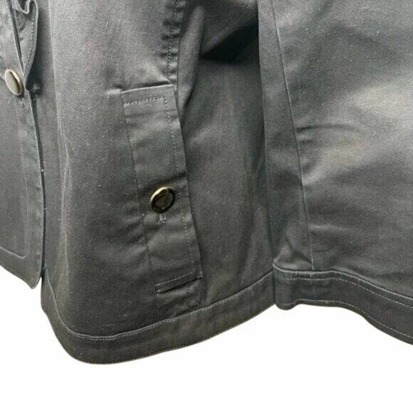 Talbots Womens Black Ruffle Front Blazer Jacket Size 8 - Picture 4 of 11